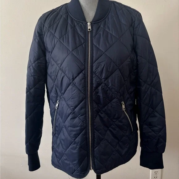 Esprit Blue Bomber Jacket with Quilted Design - Picture 3 of 9